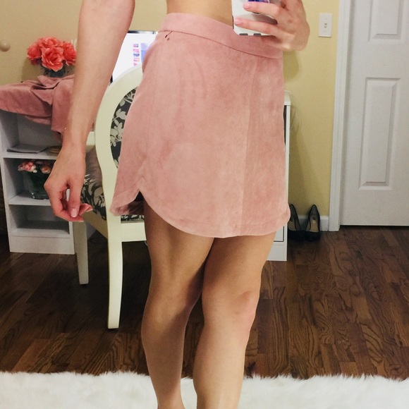 BB Dakota Dresses & Skirts - NEW BB Dakota Pink Lemonade Suede Mini Skirt